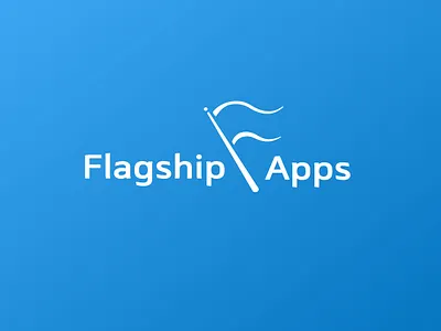 Logo for an IT company. blue flag