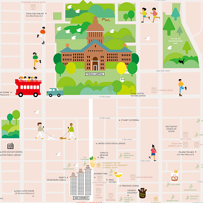 Stroly loves Austin adobe illustrator austin illustration map vector