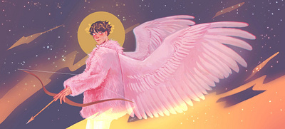 oikawa tooru as greek god of love illustration