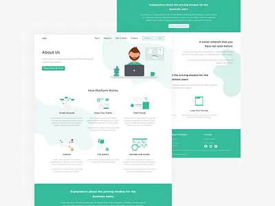 Landing Page for Social Network design illustrations interface design landing page sketch social network ui uidesign userinterface web page webdesign website