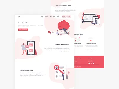 Landing Page for Social Network design illustrations interfacedesign landing page sketch social network ui uidesign userinterface web page webdesign website