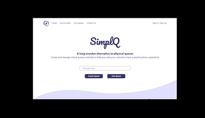 SimplQ - A virtual queue management application design logo ui design virtual queue website design