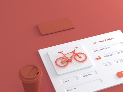 Online shopping 3d 3d animation animation bicycle bike blender cinema4d corona flat design illustration loop maya motion graphics neumorphism octane online shopping redshift redshift3d skeumorphism ui