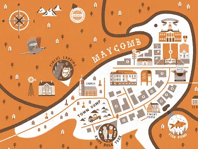 Go Set a Watchman - Illustrated Map cartography illustration maps typography