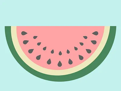 Watermelon cute design flat illustration vector