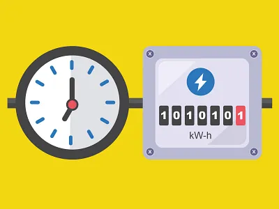 Economy 10 bills design economy energy illustration meter vector