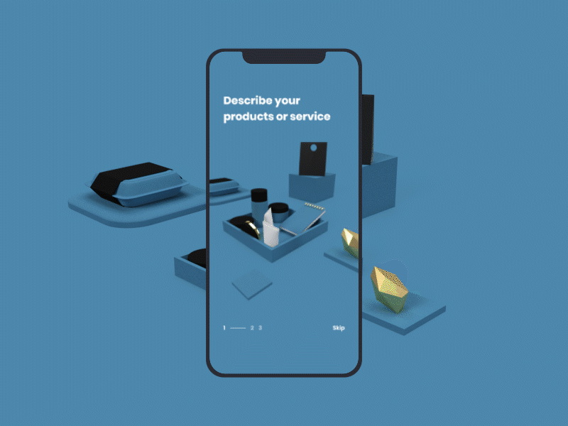 Onboarding Screens 3d adobe dimension adobe xd app ui clay render colors mobile ui onboarding onboarding screen onboarding ui typography ui ui ux ui design ux ux design