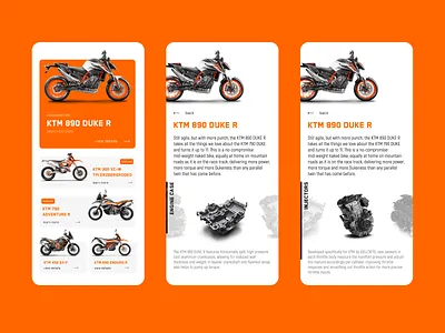 KTM redesign concept bike bike app bike kit bike shop colorful colors design figma figma design figmadesign ktm orange uidesign uiux user experience user interface ux ui uxdesign