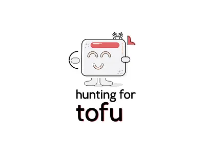 Hunting for tofu branding food logo tofu vegan