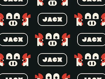 Jacx Pattern animal badge bird branding chicken icon pattern pig