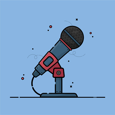 Microphone art artoftheday flat illustration flat vector illustration microphone vector