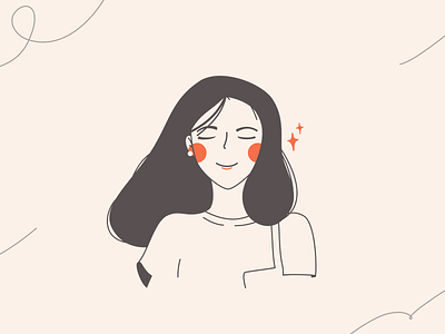 Smile drawing girl illustration portrait smile ui vectorart woman