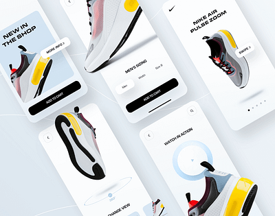 Minimal Sneaker Mobile Design Concept interactive minimal mobile nike sneaker typography ui uiux