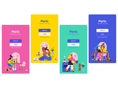 Perio - Alternatives app app design colorful design flat icon illustration iphone minimal mobile app mobile app design mobile application mobile ui mobile ui design tracking app ui ui design vector web website