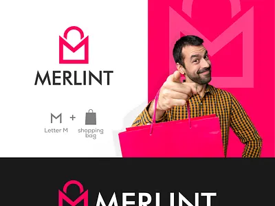 MERLINT branding business logo flat flat logo great logo icon logo logo design logotype minimal minimalist logo modern logo professional logo shopping logo