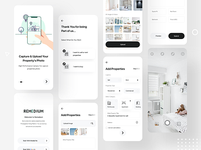 Remedium | Add property flow add product appartment clean flat housing minimal mobile app product product design properties property property management property marketing ui inspiration ui trend ui trend 2021 ui trends ux trends