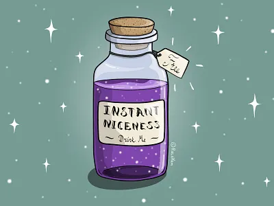 Instant Niceness Potion adobe illustrator bright colors illustration magic potion potion vector vector illustration vectorart
