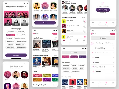 Music App choose artists cloud storage music explore music memory storage music music app music home screen my music search music select languages