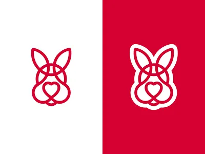 Rabbit Heart Logo animal bunny date dating design heart logo logos love loving pink rabbit red romance romantic