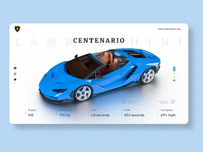 Lamborghini Landing Page app blue and white car cars concept design lamborghini landing page market minimalist shop ui ux web web design