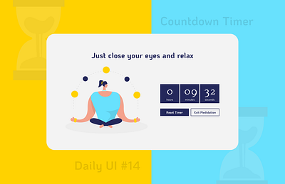 Countdown timer app countdown dailyui dailyui014 dailyuichallenge design illustration meditation minimal timer timer app timers ui userprofile ux web