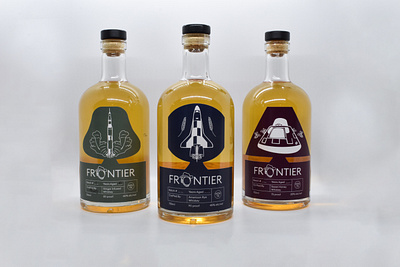 Frontier Whiskey bottle design branding logo packaging design