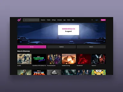 Cavea cavea challenge cinema daily dailyui dailyuichallenge design desktop dribbble georgia redesign tbilisi web webdesign year1