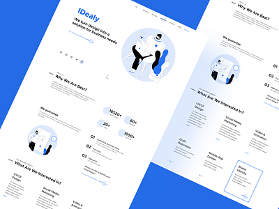 Creative concept for "IDealy" Creative Design Lab blue concept creative design design studio flat landing shot sky studio typography ui ux web