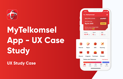 UX Case Study — MyTelkomsel App appmobile case study casestudy figma figmadesign mobile mobile app research ui uiux ux wireframe