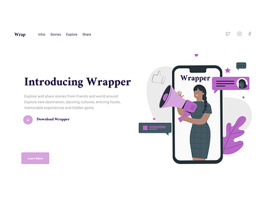 Wrapper | Website design concept | Inspired design dailyui designer uiux uiuxdesign webdesign