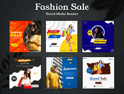 Fashion Sale Social Media Banner - Instagram Fashion Sale Post banner design branding clean concept creative elegant facebook ad facebook post gradient illustraion illustration instagram post modern modern design social media design social media post socialmediatemplate typography vector web banner