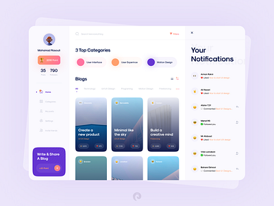 Blog reading web app concept 📚 3d app app design app ui blog book clean clean ui landing page minimal minimalism mobile mobile app purple reading trend ui ui design web website