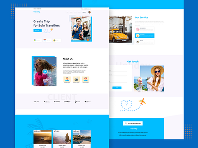 Travelry Travel landing page clean concept design flat illustration illustrator landingpage minimal minimalist modern tarvel travel agency traveling