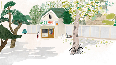 Christmas in August illustration korea tree