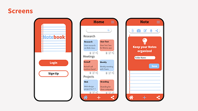 Notebook app design mobile design notes app ui design