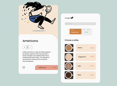 Coughee App - Full app art branding design flat graphic design icon illustration ui ux