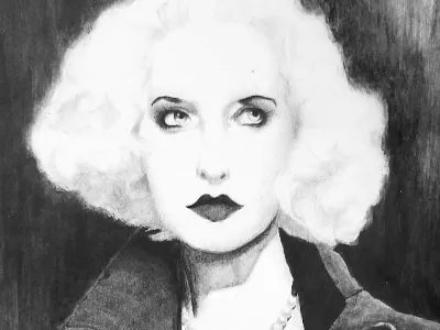 Noir Girl 1920s black white character concept film noir illustration painting portrait portrait illustration watercolor watercolor art