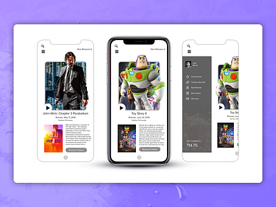 MovieTix App app design mobile movies ui ux