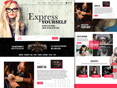 Flux Capacitor Tattoo Studio Landing Page landing page tattoo ux web design website