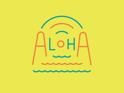 Aloha Sunshine aloha branding hawaii identity illustration lettering logo rainbow summer sunshine waves