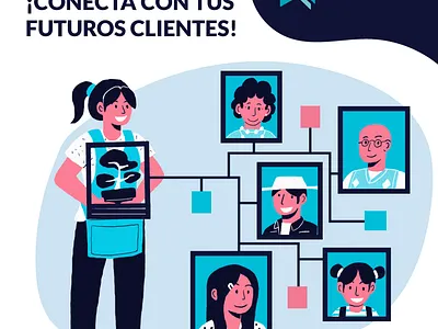 conect whit people illustration social media web illustration