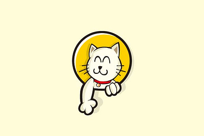 MY CAT Converted animal animals art cartoon cat cute domestic feline fun funny fur illustration isolated kitten kitty pet red vector white yellow