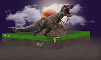 Extincion art digital photoshop t rex trex