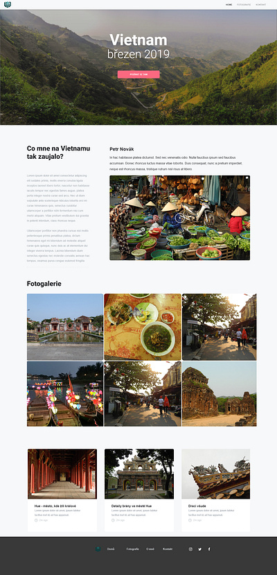 Simple travel destination microsite design photo web