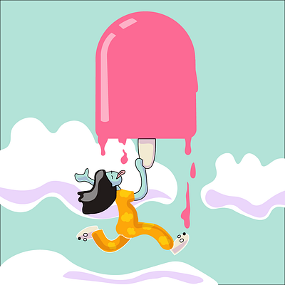 Ice-cream dream flat illustration illustrator minimal vector