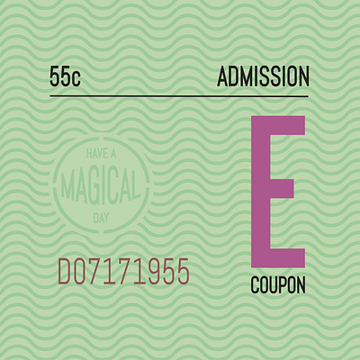 E Ticket Disneyland disney disneyland e ticket graphic design graphic design illustrator vintage