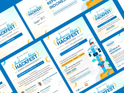 Indonesia Maju Hackfest Branding branding developers google hackathon poster social media