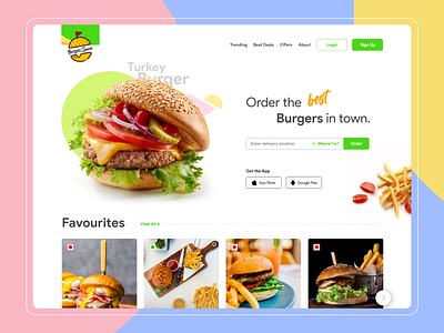 Order Burgers Website 2d 3d adobe xd animation branding burgers checkout colors design food app food delivery illustration interaction animation interaction design interface design logo minimal design order food product design ux ui