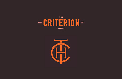 The Criterion Hotel bespoke branding design graphic design hotel icon illustration logo monogram pub traditional typography vector vintage