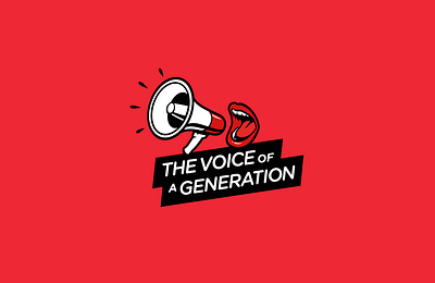 The Voice of a Generation branding design graphic design icon illustration lips logo megaphone mouth typography vector